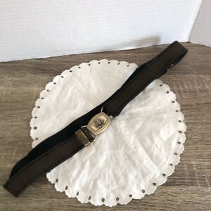 Vtg Elastic Belt with Heraldic Lion Buckle